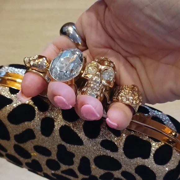 Unique Black/Shimmery Gold Clutch - Picture 9 of 9